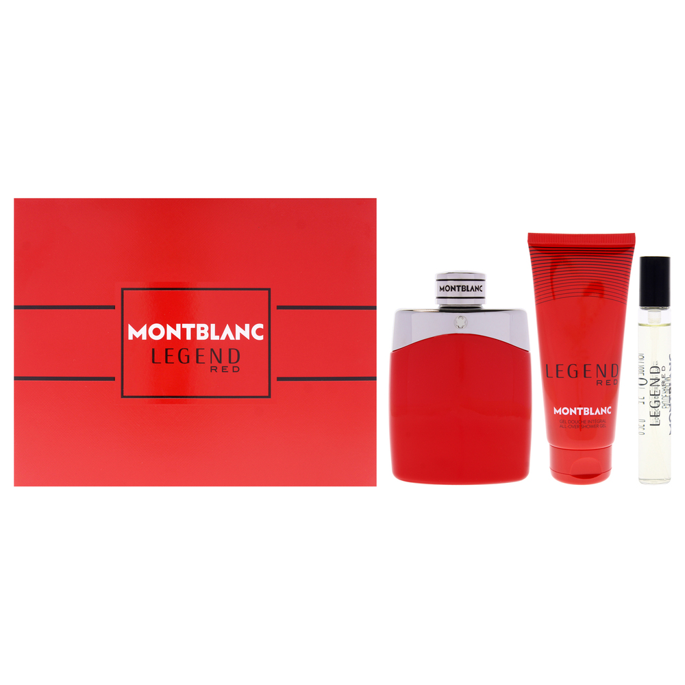 Legend Red by Mont Blanc for Men - 3 Pc Gift Set 3.3oz EDP Spray, 0.25oz